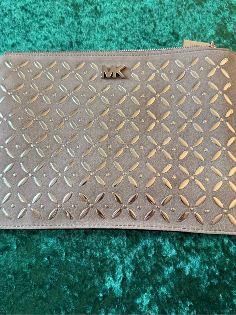 Michael Kors Silver Embellished Pouch EUC